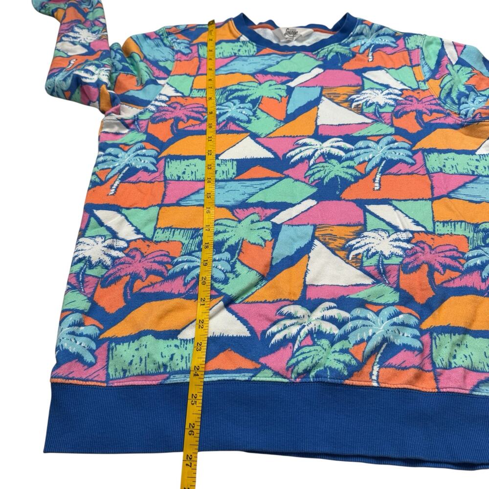 CHUBBIES Comfort Crewneck Sweatshirt Geometric Palm Trees Print Size Large Mens - Picture 6 of 7